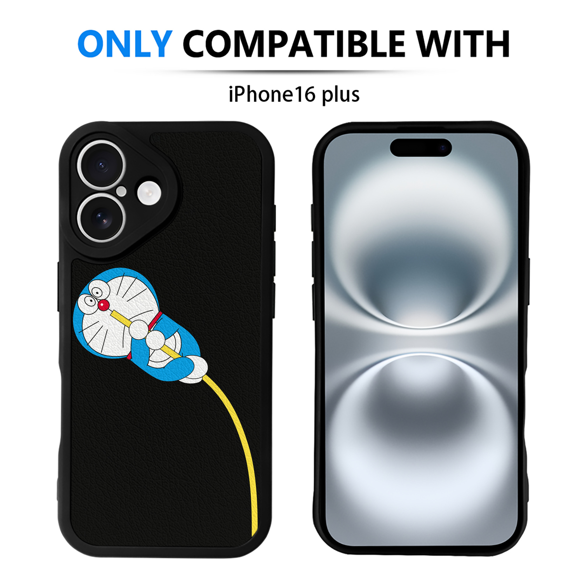 （画像用） ドラえもん Doraemon 【iPhone 16シリーズ対応】シリコンスマホケース（レザー調） 材質：シリコン